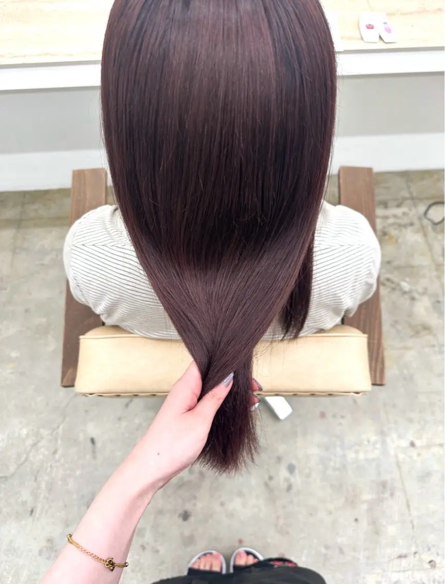 セミロング カラー ブラウンカラー ピンクカラー バイオレットカラー 🌼透明感艶カラー オリーブ🌼河村咲のヘアスタイル