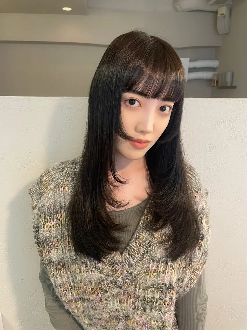 【限定価格】🥀韓国ヘアカット✄+透明感カラー（イルミナカラー）＋脳呼吸ヘッドスパ20分🥀の写真
