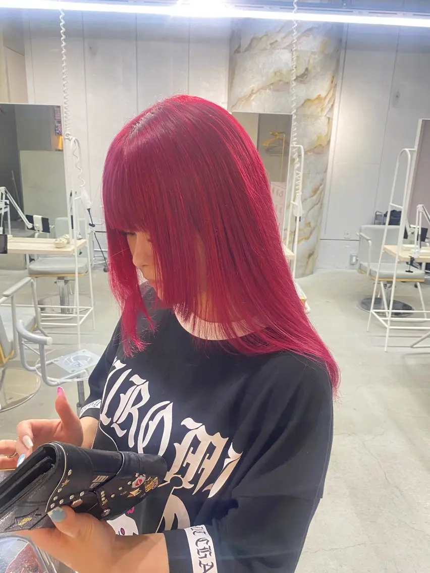セミロング カラー ヘアカラー 前橋 姫奈のヘアスタイル