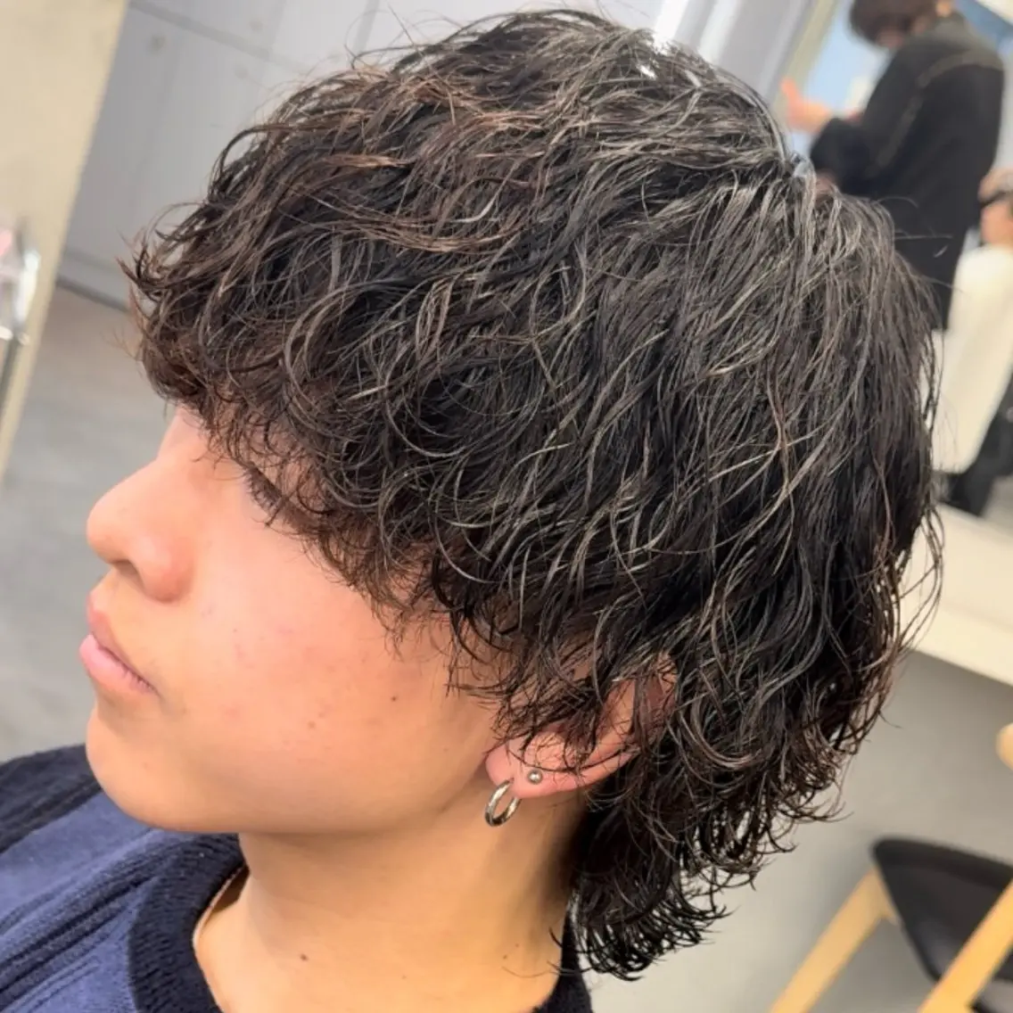セミロング パーマ ヘアアレンジ メンズ fifth 石川 凪のヘアスタイル