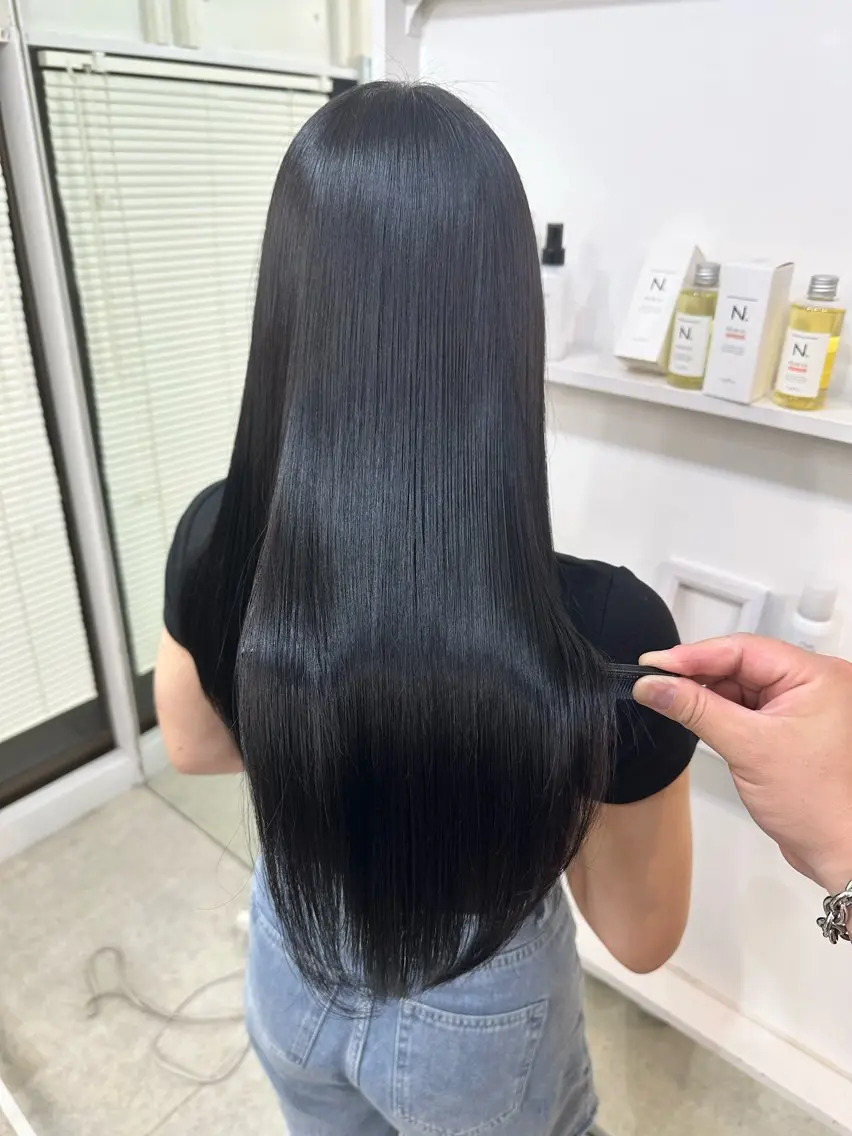 ロング カラー ブルーカラー ブルーラベンダー ラベンダーカラー 髪質改善 トリートメント 髪質改善/レイヤー ストウシンゴのヘアスタイル