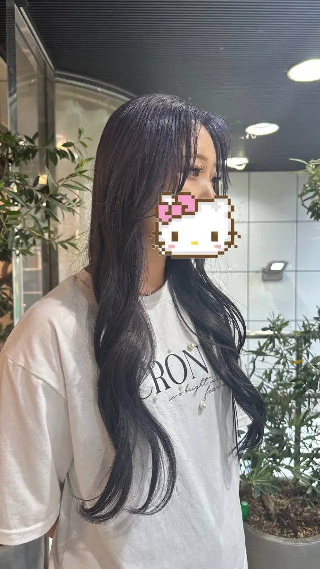 ロング ボブ 髪質改善 韓国風ヘア レイヤーカット 縮毛矯正 ユウ✩.*˚/メンズ 特化/シャドウパーマのヘアスタイル