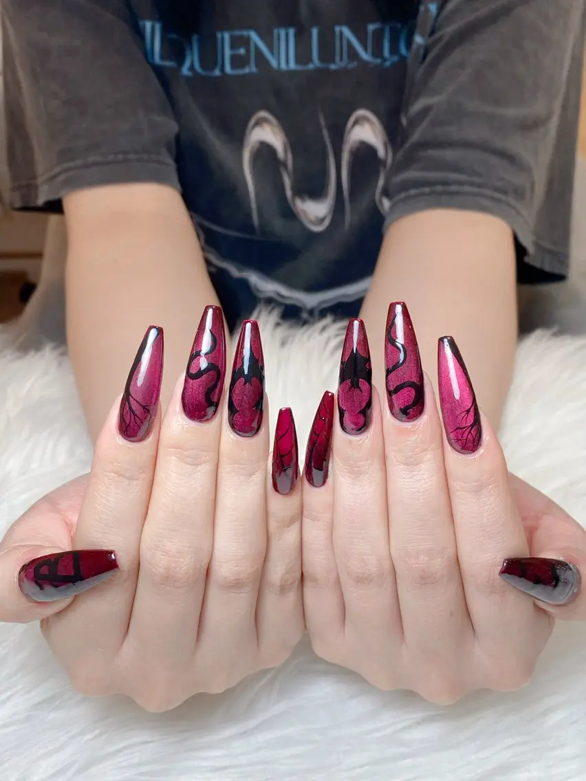 ネイル オーロラネイル ブラウン フラッシュネイル フラワーネイル ホログラムネイル ハンドネイル Rei _Nail 新宿のネイルデザイン
