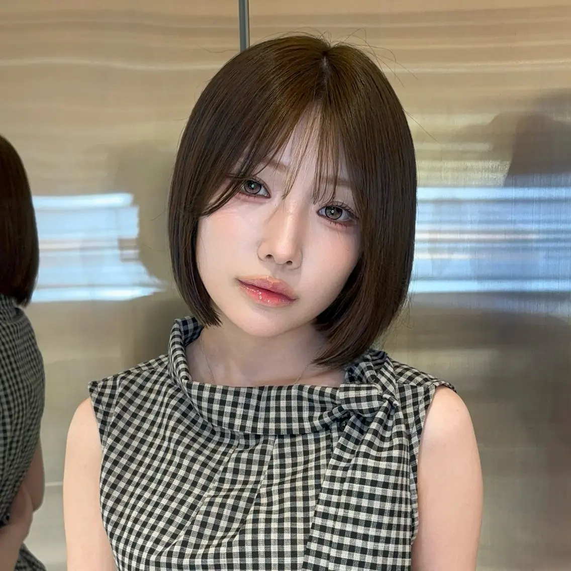 ミディアム カラー ヘアアレンジ ベージュカラー 透明感カラー ボブ 韓国風ヘア ワンホンヘア 韓国ヘア/ レイヤー/Rumiのヘアスタイル