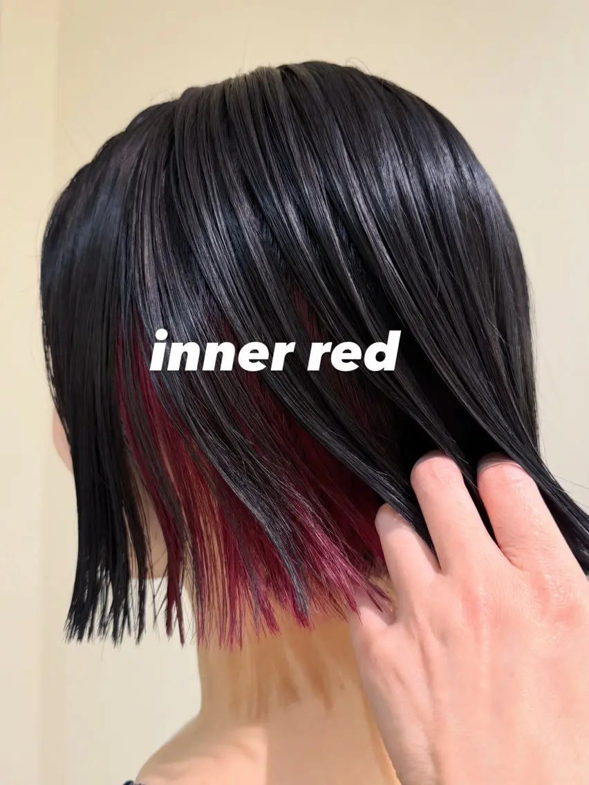 ショート カラー インナーカラー レッドカラー ボブ 銀座/レイヤー ハイライト/MAMIのヘアスタイル