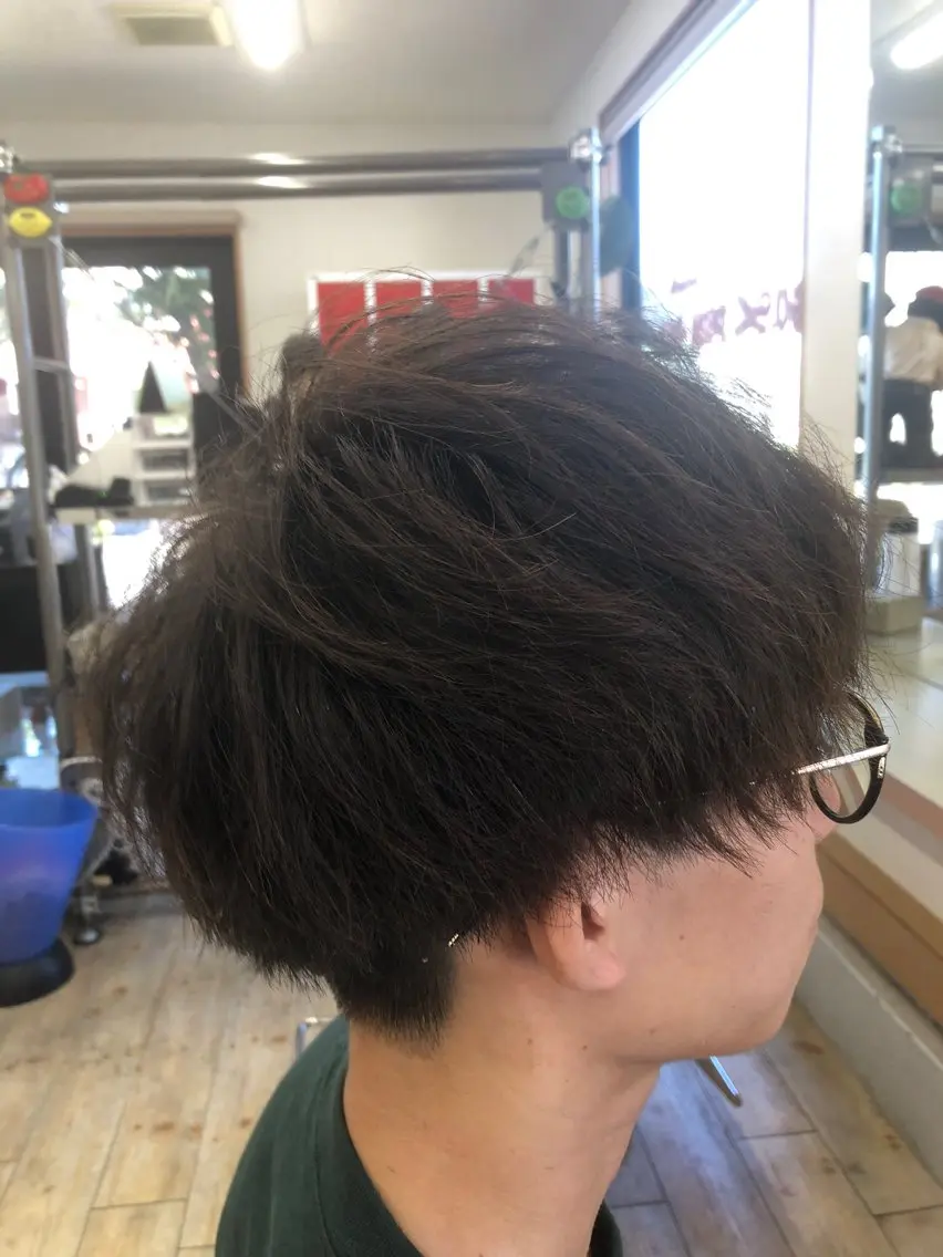 ショート パーマ メンズ マッシュ 水谷 寛太のヘアスタイル