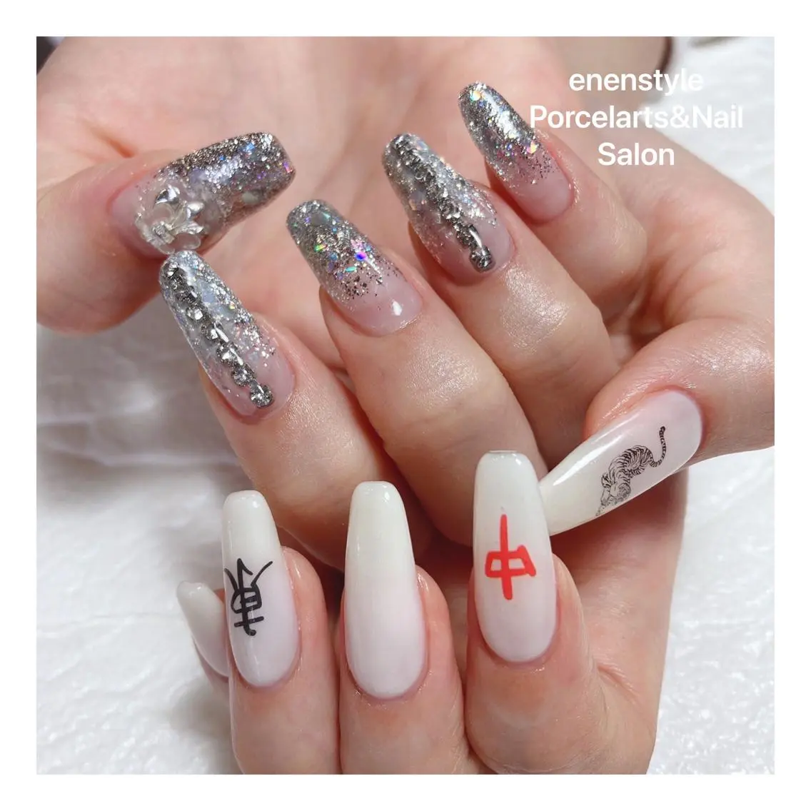 ミディアム ネイル 🐾enen style 🐾のネイルデザイン