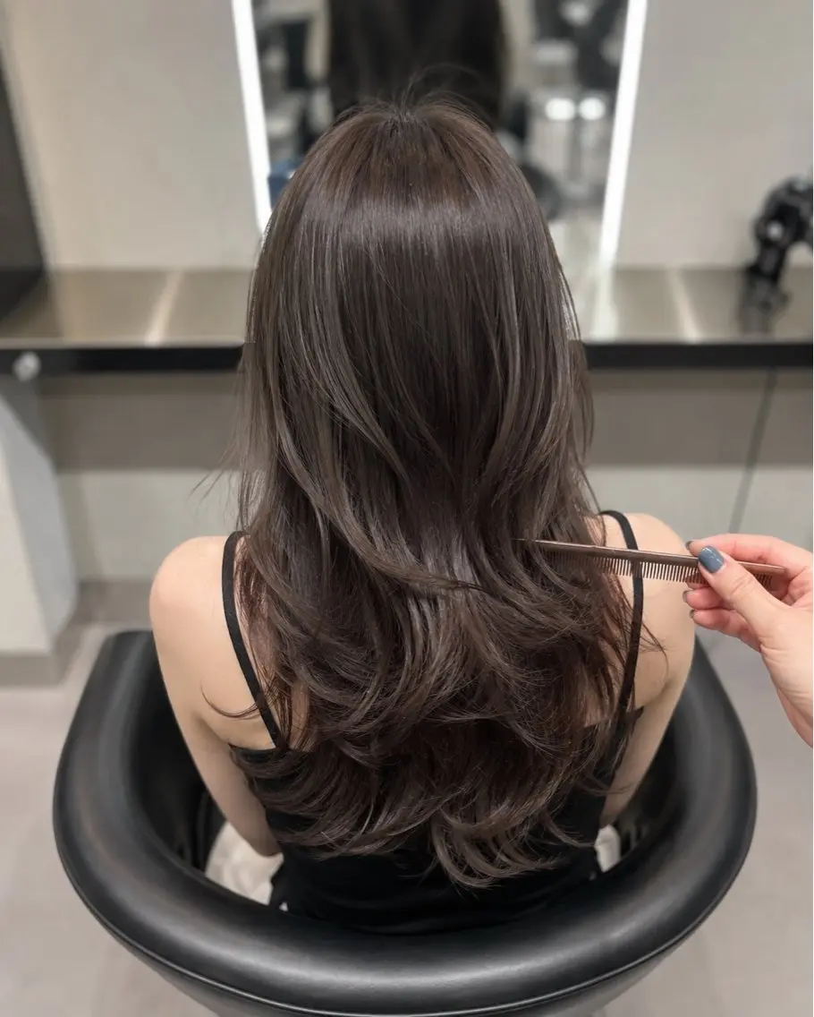 ミディアム カラー ブラウンカラー トリートメント 🌈ウルトワ水素 髪質改善naru🌈のヘアスタイル