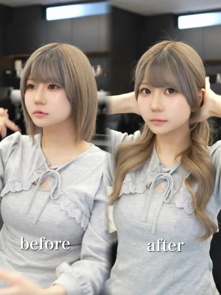 ロング カラー シールエクステ ブリーチ ブラウンカラー グレージュ ハイライトカラー カット ヘアカラー エクステ エクステの神様 ▫️原島ユウヤ▫️のヘアスタイル