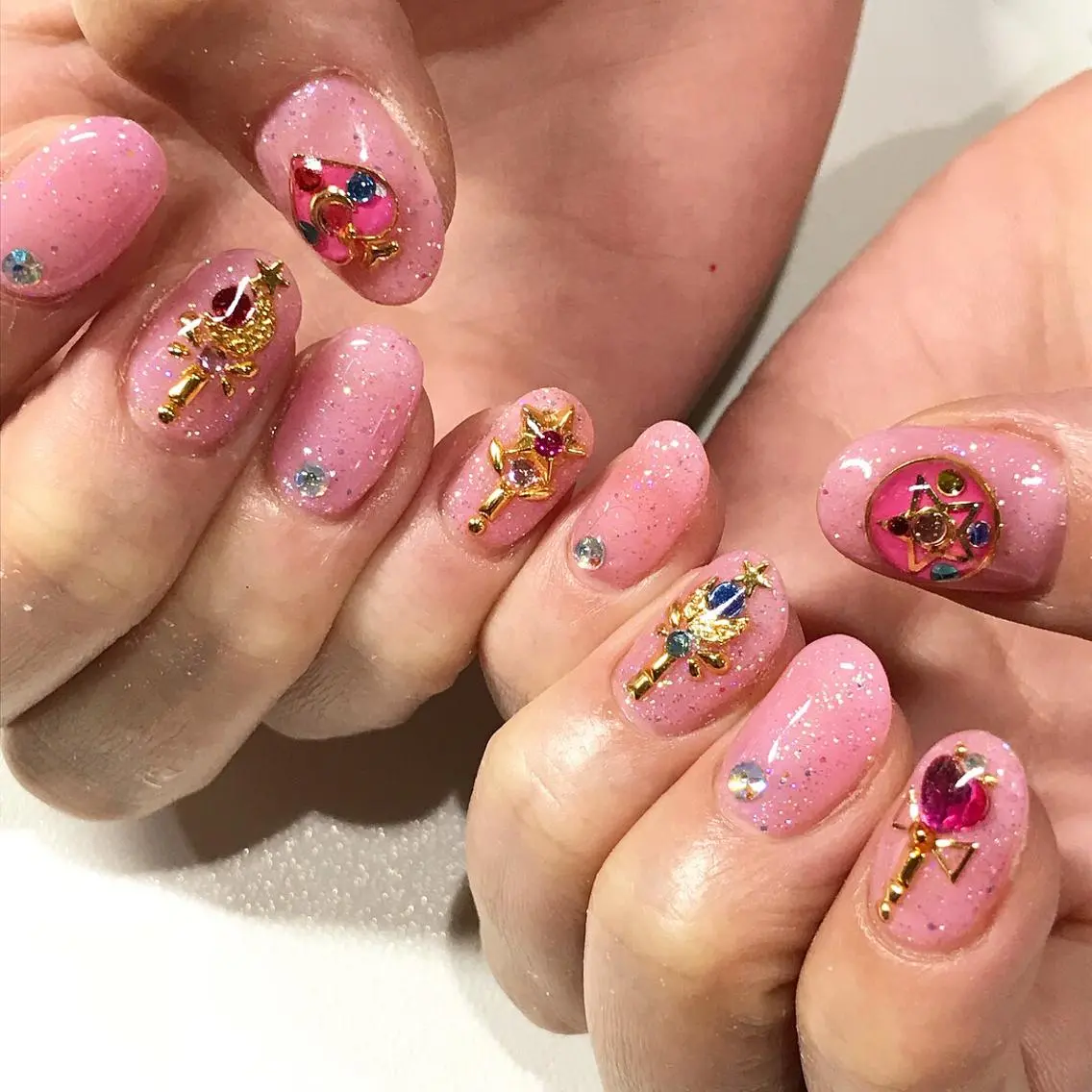 ネイル 渋谷／チップ長さ出し 👑アプレgel-xのネイルデザイン