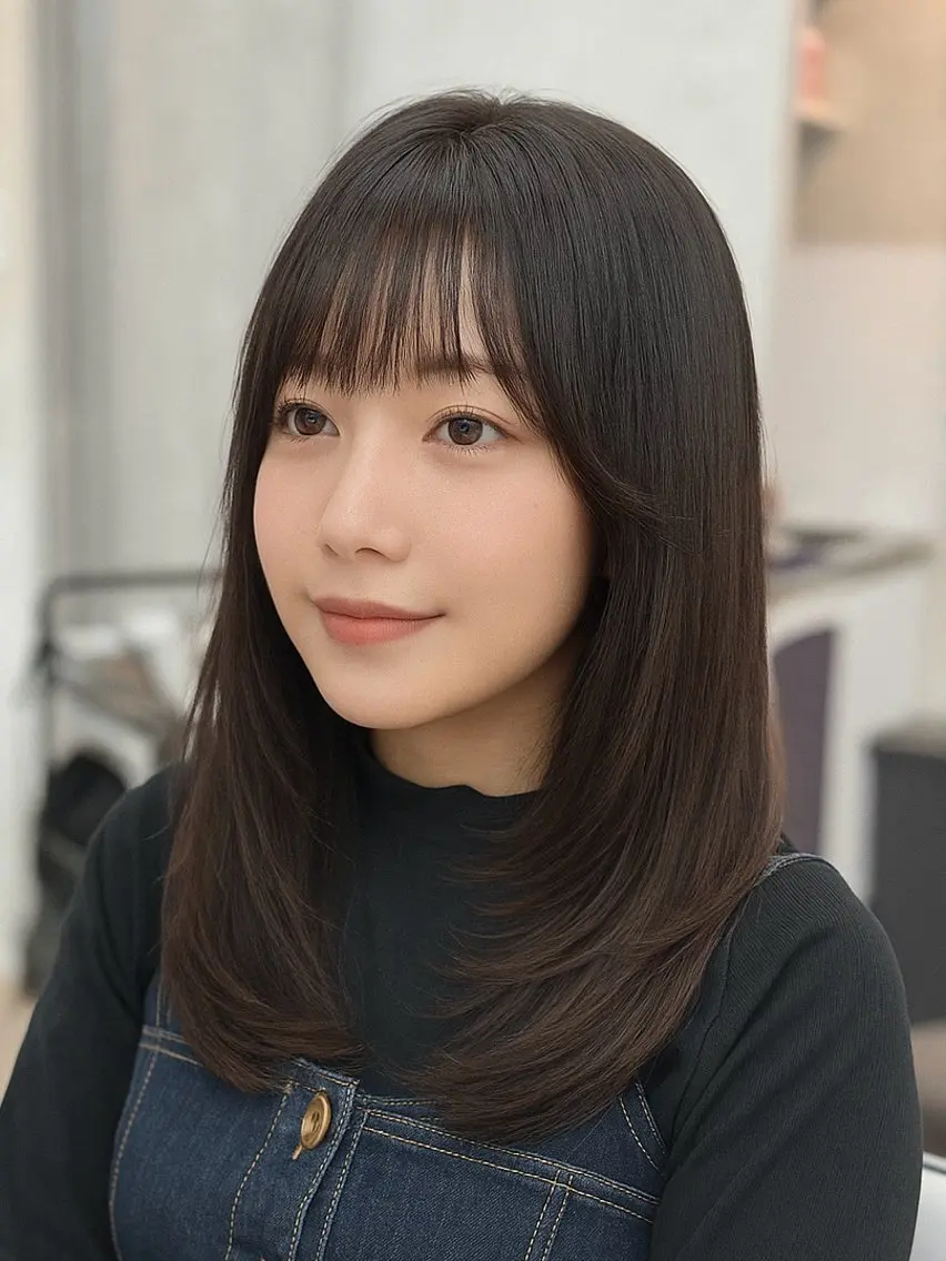 セミロング カット ✨レイヤーカット✨ 顔まわり✂️鎌倉楓麻のヘアスタイル