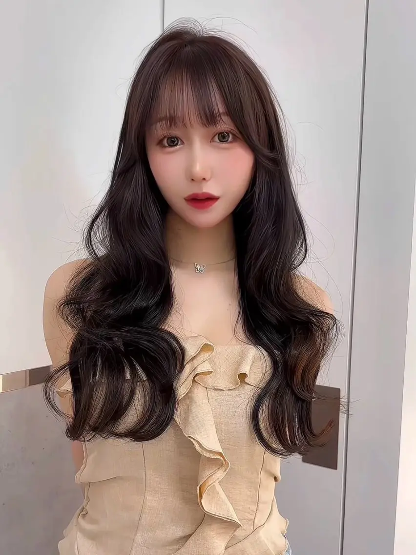 セミロング カラー ブリーチ ブリーチなしカラー 髪質改善 レイヤーカット 縮毛矯正 【博多髪質改善】 吉村　清志のヘアスタイル