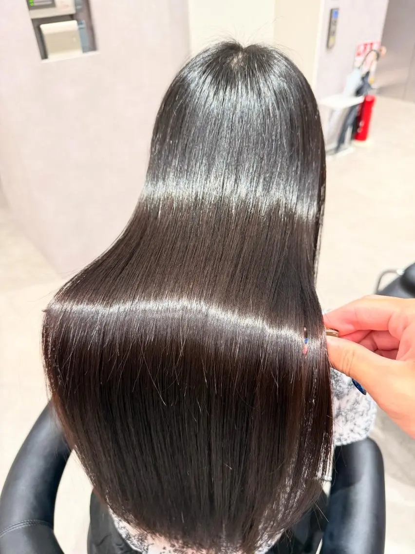 ロング カラー パーマ ヘアアレンジ 髪質改善 縮毛矯正 トリートメント ストレートパーマ カット ヘアカラー 縮毛矯正 トリートメント 縮毛矯正/髪質改善/ ブリーチ毛/木元渓太のヘアスタイル