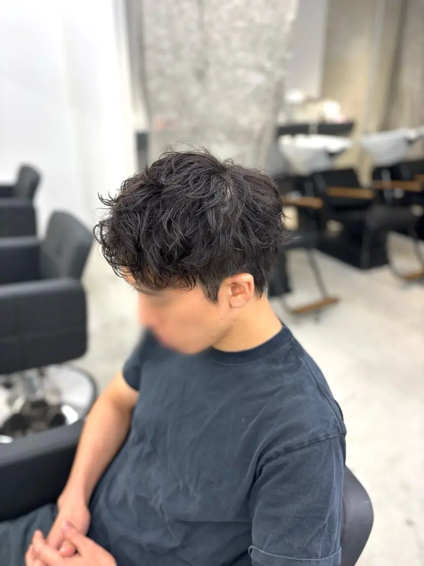 パーマ メンズ カット パーマ 山田 瑛司のヘアスタイル