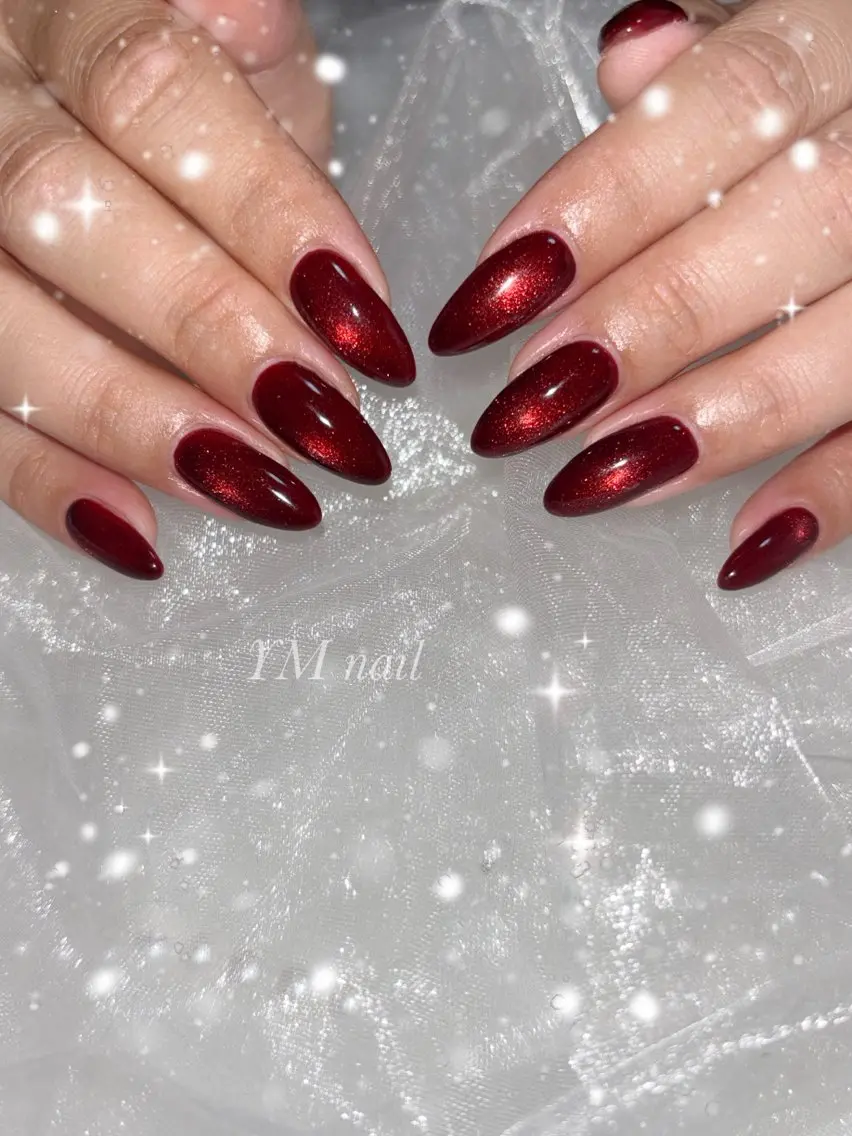 ネイル ボルドー マグネットネイル ハンドネイル YM nailのネイルデザイン