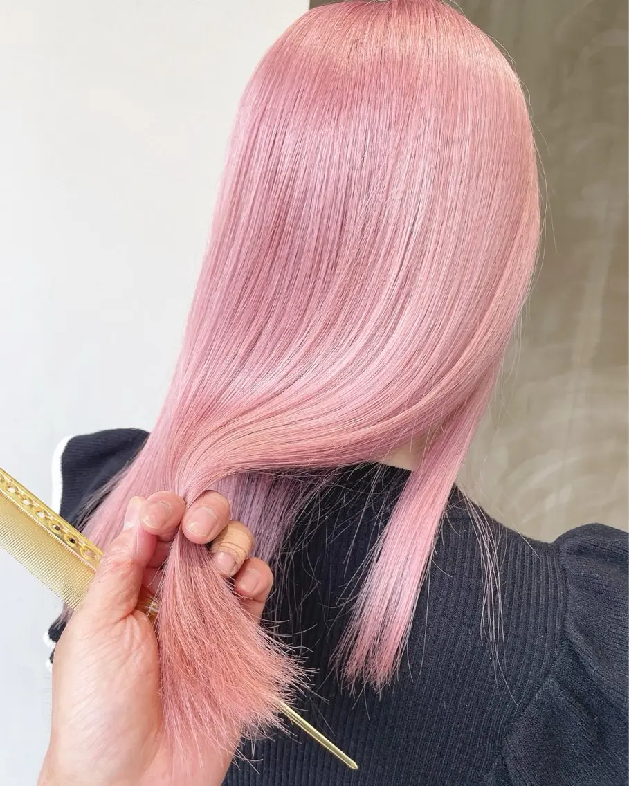ロング ヘアカラー トリートメント カラー/ダブルカラー グレイカラー椿こはなのヘアスタイル