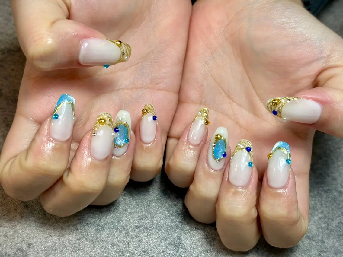 ネイル 夏ネイル ハンドネイル GéRanium Harukaのネイルデザイン