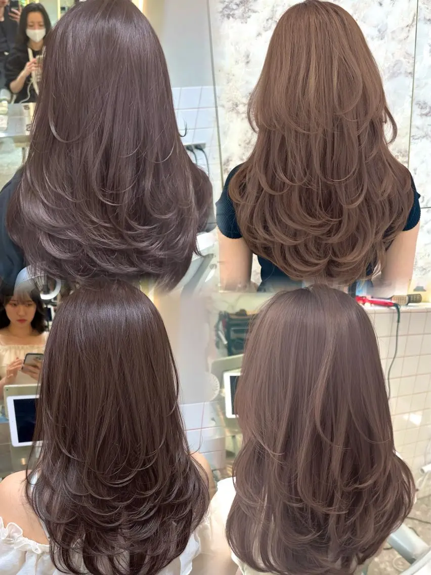 セミロング カラー カット ヘアカラー トリートメント 新宿/韓国レイヤー 髪質改善カラー/角所のヘアスタイル