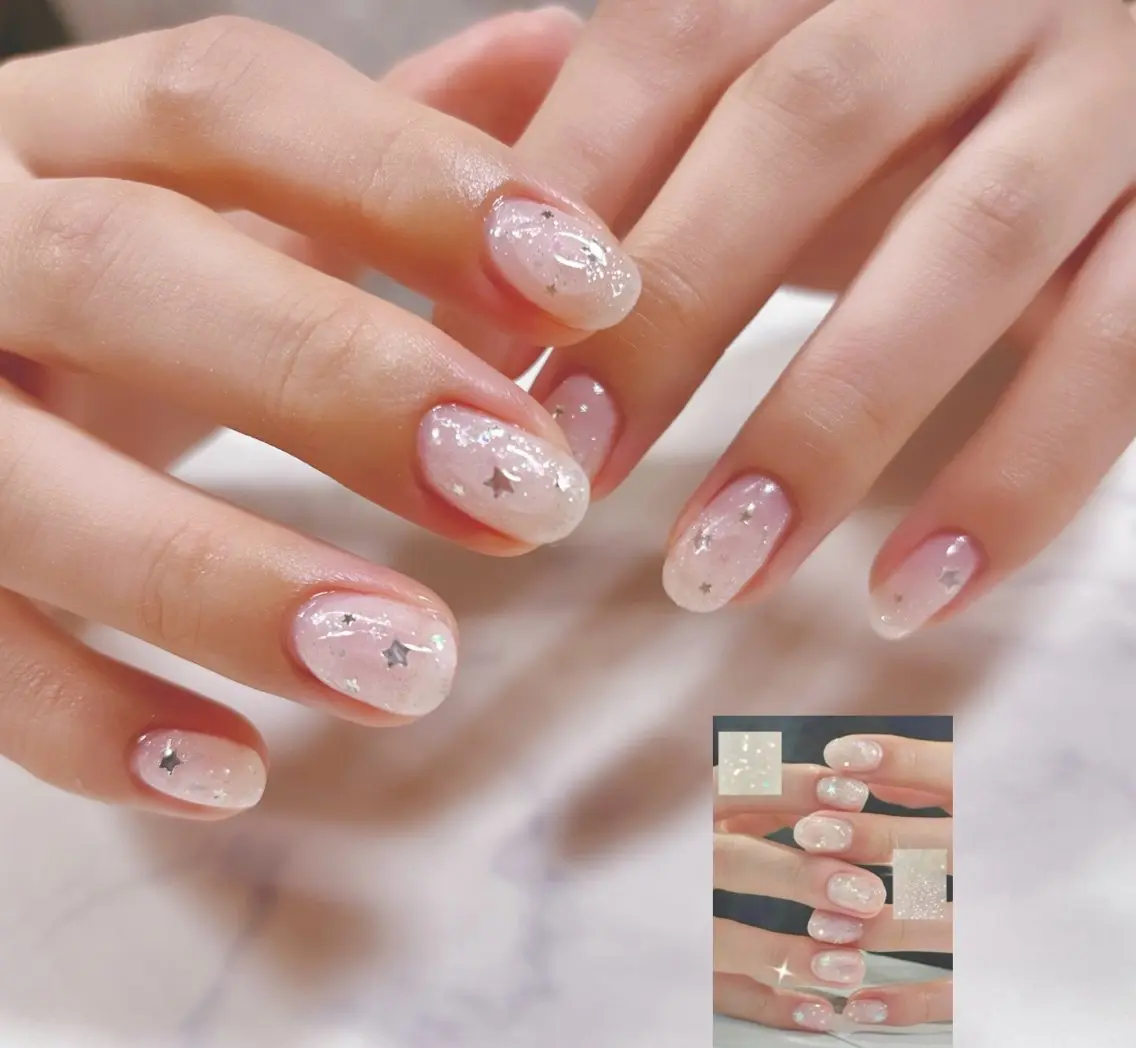 ネイル キラキラネイル 持ち込み ぷっくりネイル ホワイト Riry.S°＊ knailのネイルデザイン