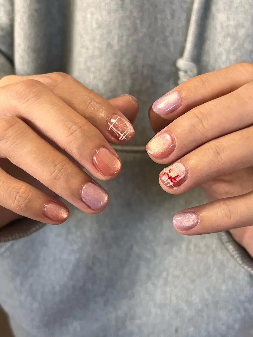 ネイル ジェルネイル キラキラネイル マグネットネイル ニュアンスネイル オフィスネイル tamu nail 　金町のネイルデザイン