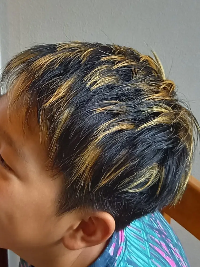 メンズ カラー メンズブリーチ メンズメッシュ 学生（メンズ向け） ブリーチ メッシュ 上原 嘉代子のヘアスタイル