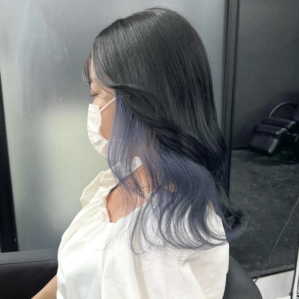 セミロング カラー シールエクステ ハイトーンカラー エクステ ヘアカラー トリートメント シールエクステ特化 ハイトーン、NANAのヘアスタイル