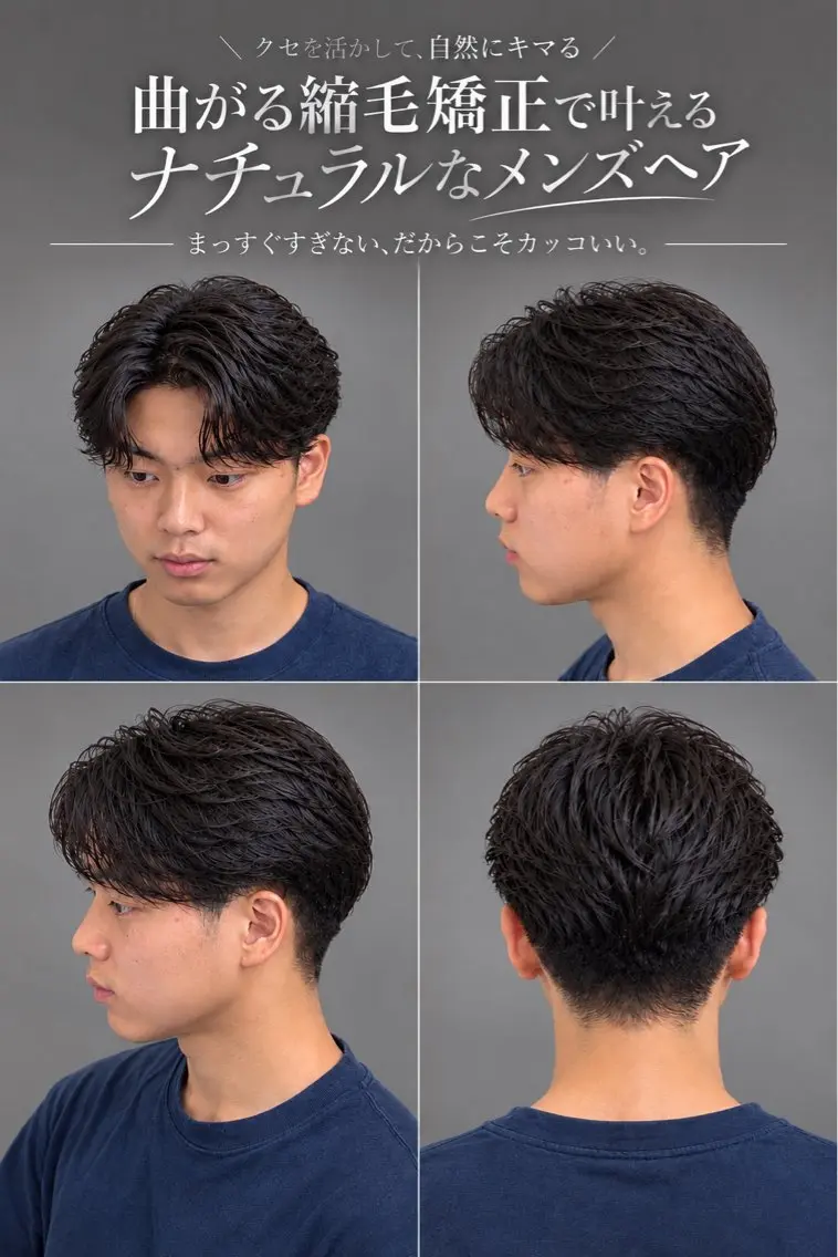 ショート カラー パーマ メンズ 縮毛矯正 カット 縮毛矯正 メンズ特化 👑YUTAのヘアスタイル