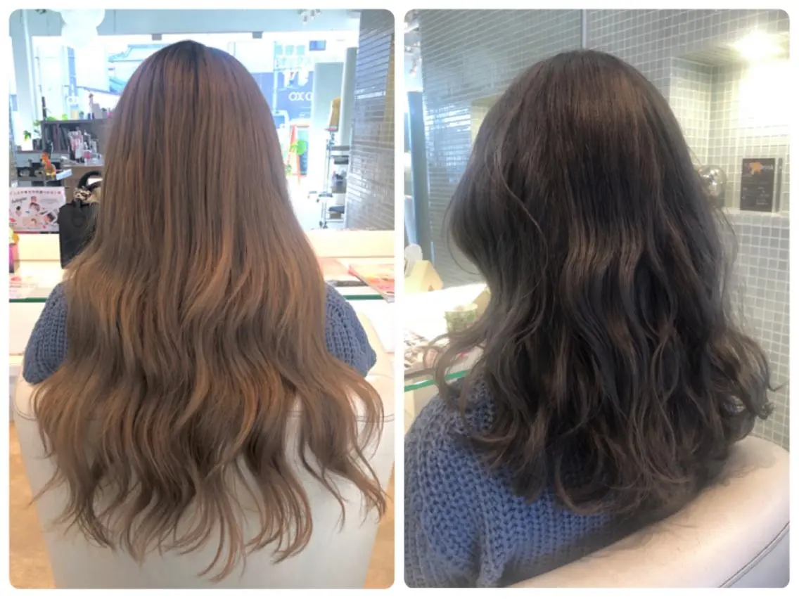 ミディアム カラー 外国人風カラー 安永 里帆のヘアスタイル