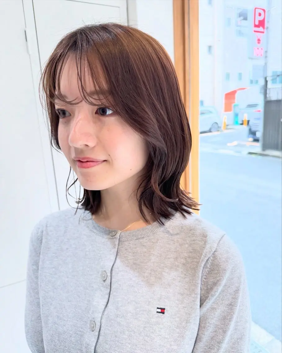 ミディアム ショートボブ ボブレイヤー ミディアムレイヤー ボブ レイヤーカット カット ヘアカラー トリートメント レイヤーカット🏆/ 髪質改善🏆/福本凌のヘアスタイル
