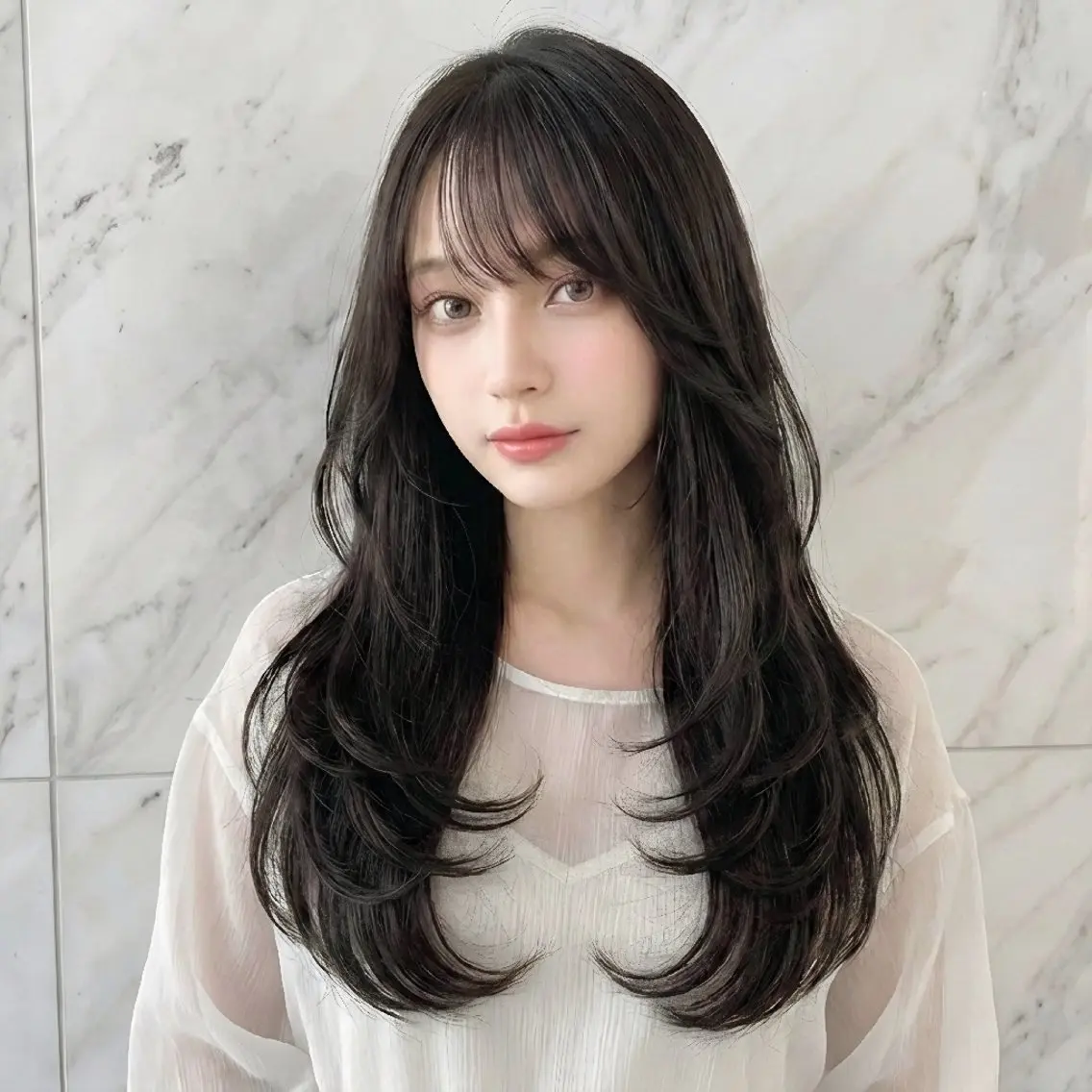ロング レイヤーカット カット ヘアカラー トリートメント 原田 祥彰のヘアスタイル