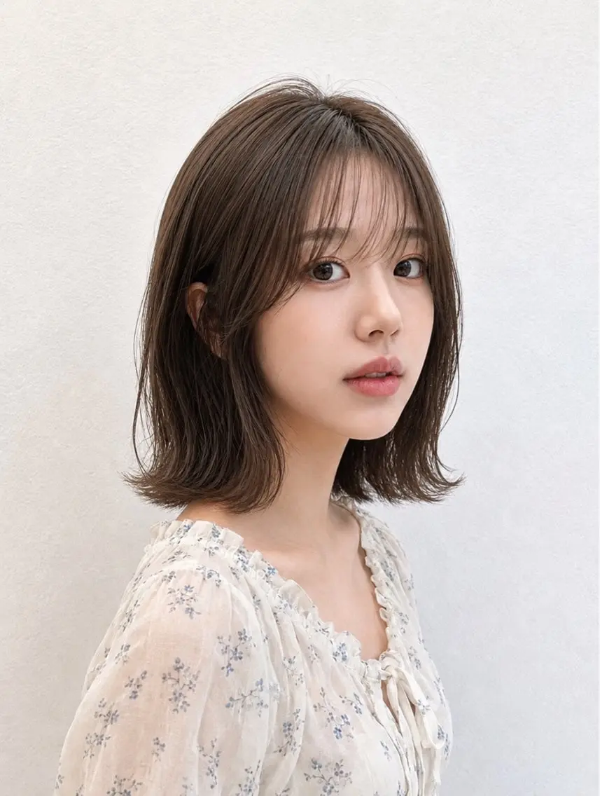 ミディアム 顔周りカット カット ヘアカラー トリートメント モテ🤍トレンドヘア /新宿/ワカナのヘアスタイル