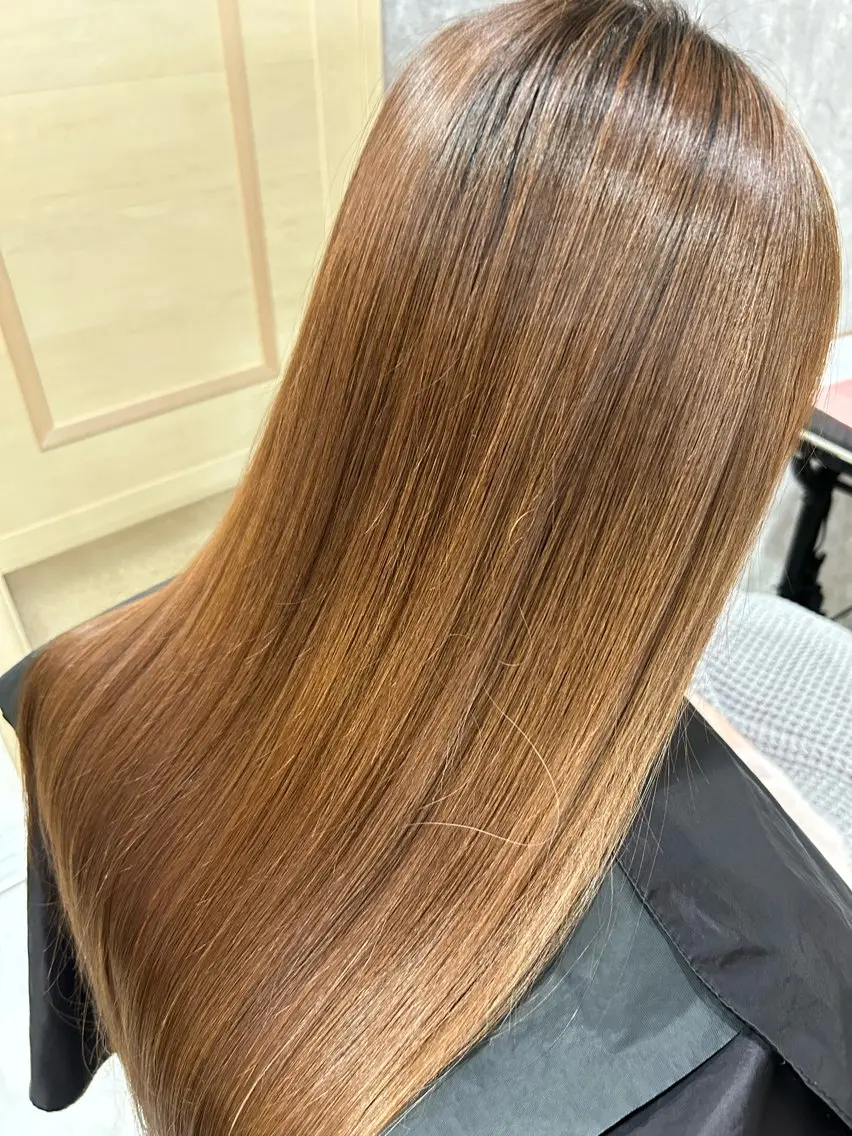 ロング カラー 髪質改善 似合わせ 顔周りYUUGAのヘアスタイル