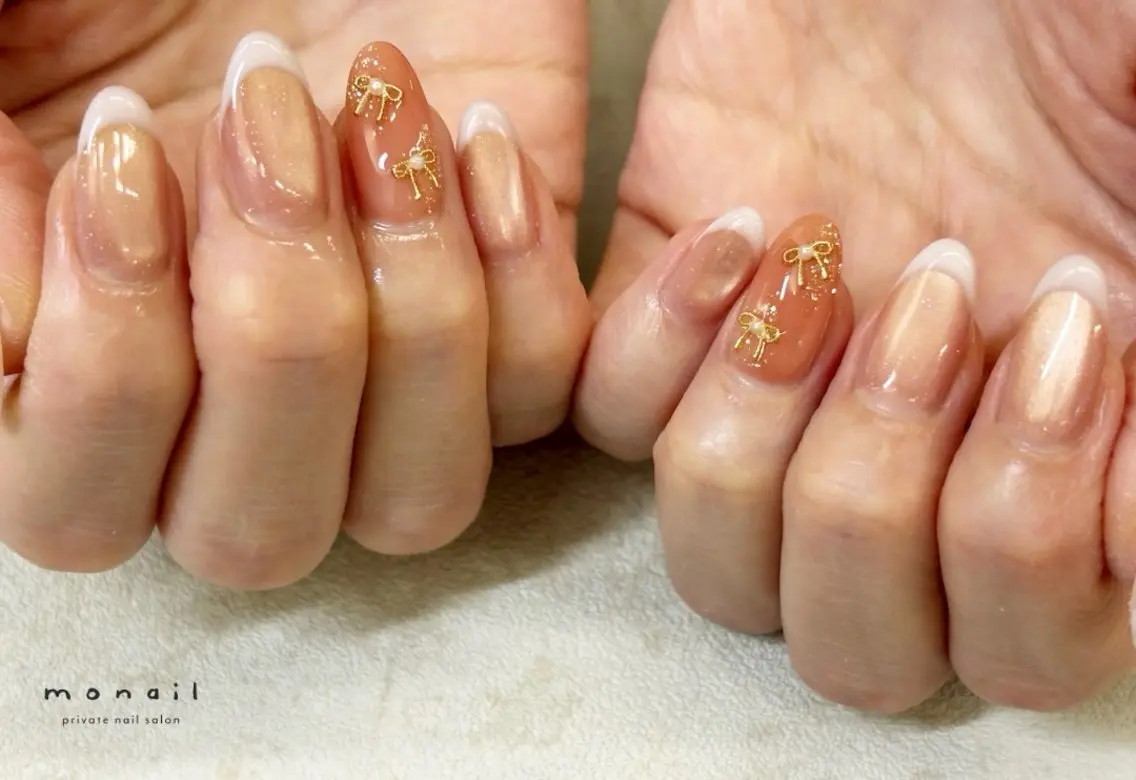 ネイル フラッシュネイル フラッシュマグ リボン nail salon monailのネイルデザイン