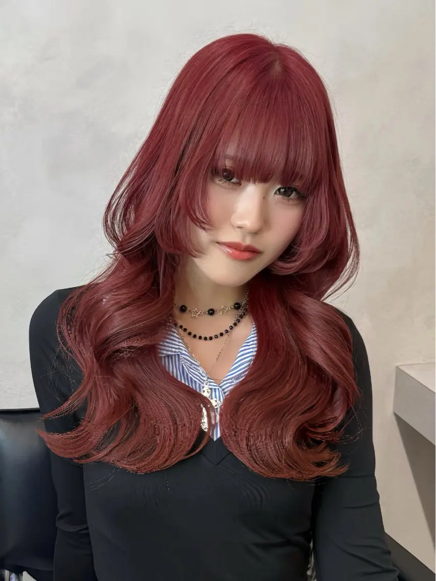 セミロング 韓国風ヘア レイヤーカット 似合わせカット レイヤー／ハイトーン 🍎森貝洋亮🍎のヘアスタイル