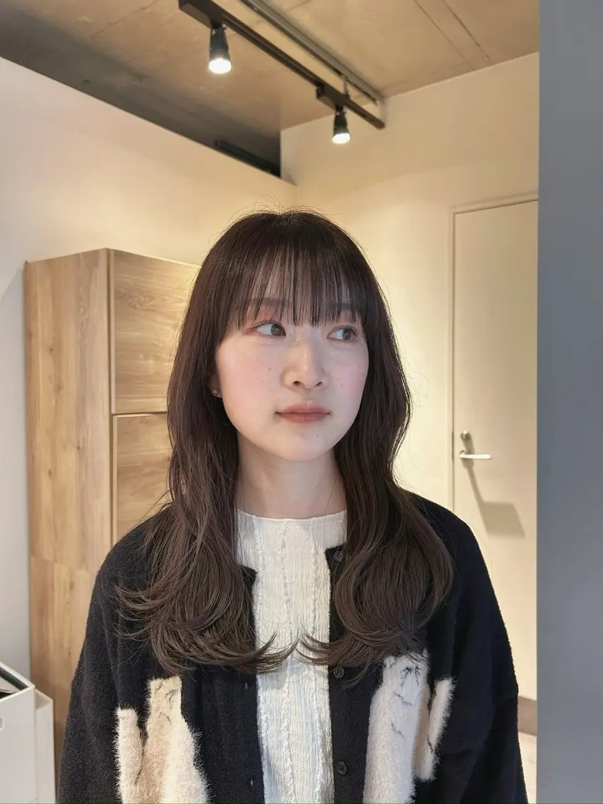 セミロング カラー 透明感カラー グレージュ カット ヘアカラー 葉月/ボブ/ 透明感カラー／中目黒のヘアスタイル