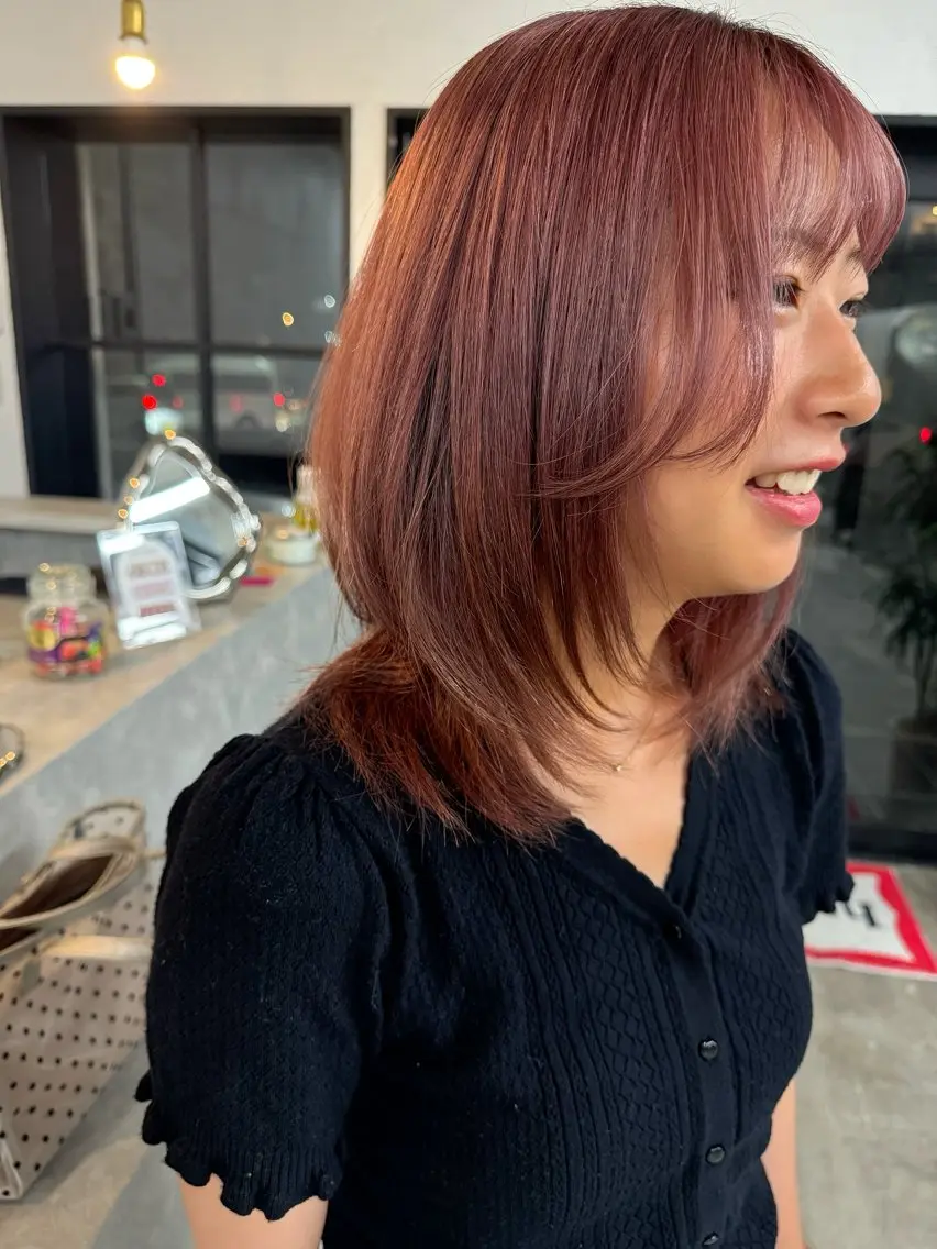 ミディアム カット ヘアカラー トリートメント miloc🫧 MOMOYOのヘアスタイル