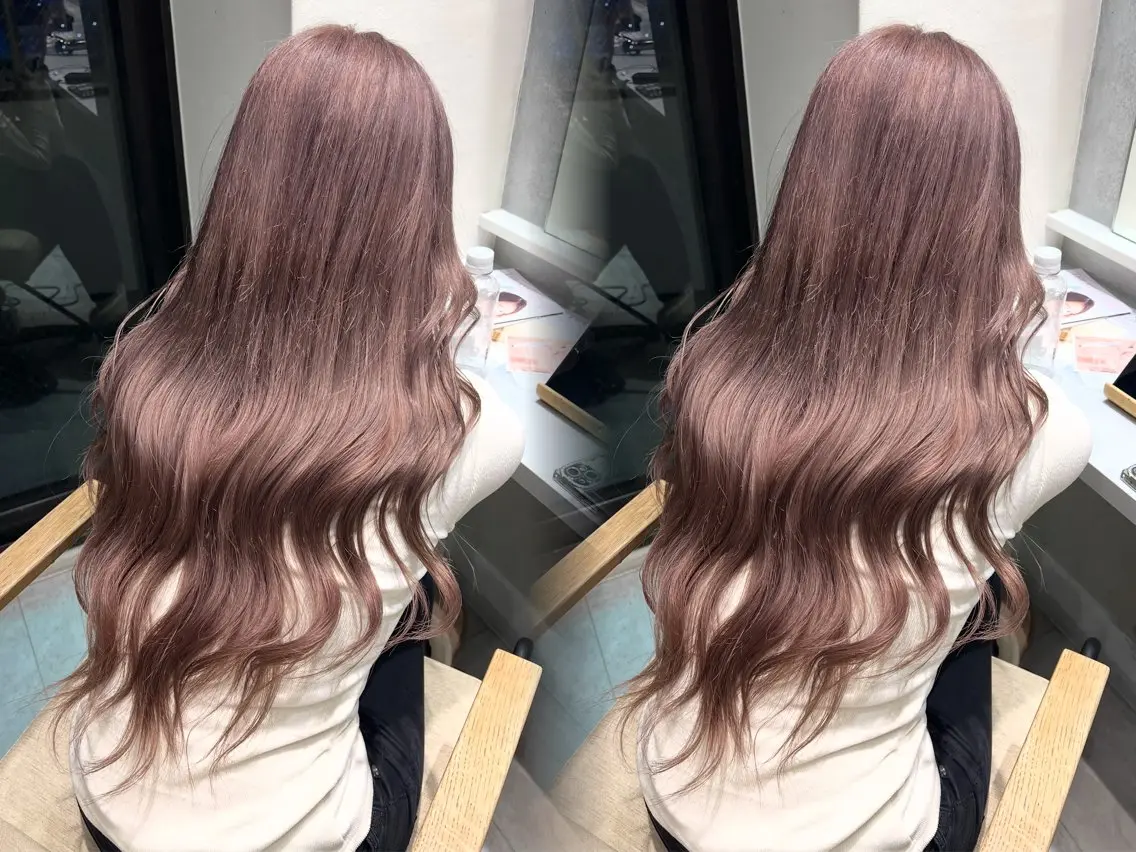 ロング カラー ブリーチ ayaka🫧 梅田ダブルカラーのヘアスタイル