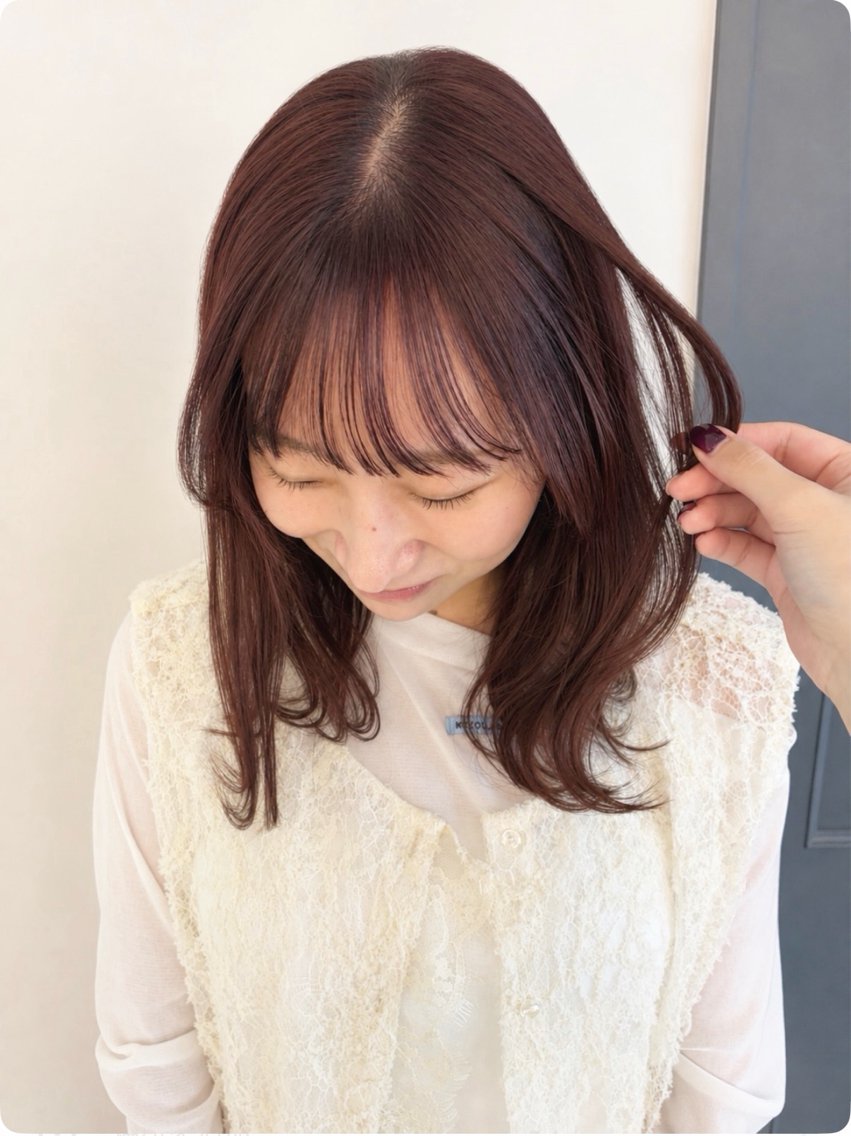 ミディアム ヘアカラー 内川 楓子のヘアスタイル