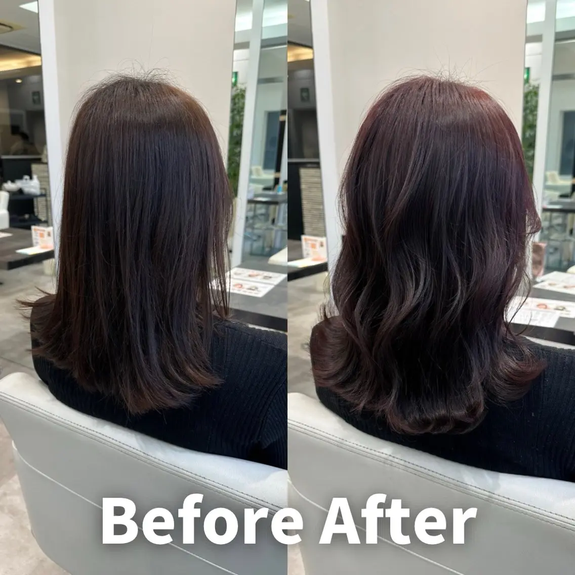 セミロング カラー カット ヘアカラー トリートメント ✨大人韓国レイヤー ✨吉原 潤✨のヘアスタイル