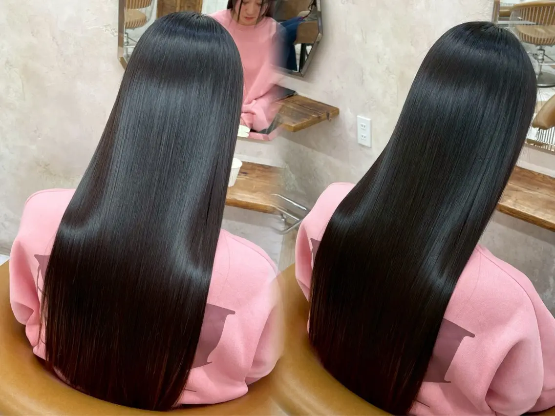 ロング カラー 透明感カラー 髪質改善 縮毛矯正 カット ヘアカラー 縮毛矯正 トリートメント 縮毛矯正/艶髪/ 透明感カラー/たくまのヘアスタイル