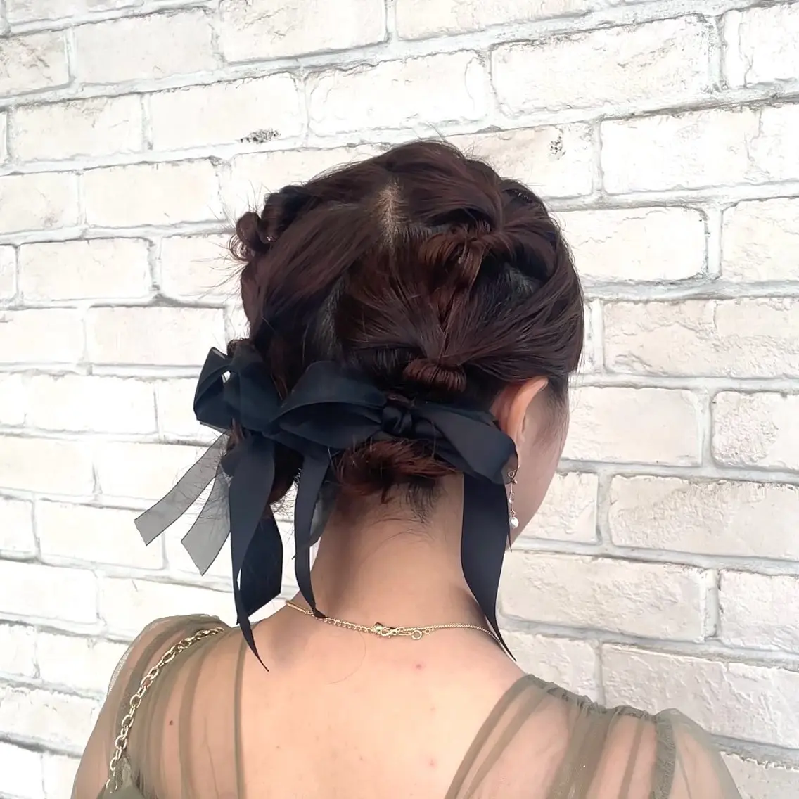 ミディアム ヘアアレンジ ボブ ヘアセット 横浜パーマ🌐ボブ✨ 暖色カラーもえかのヘアスタイル