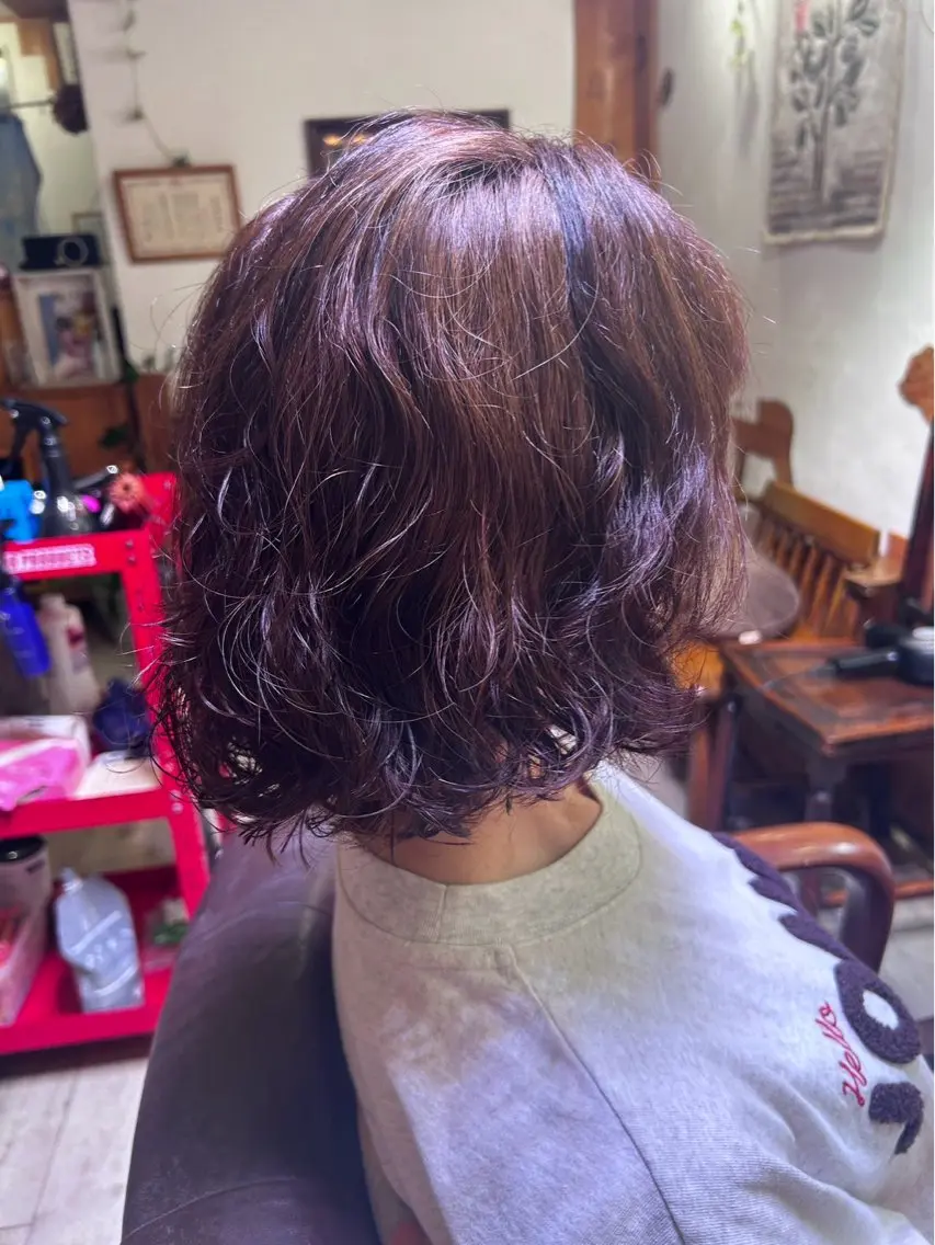 ミディアム パーマ 若松 絵美のヘアスタイル