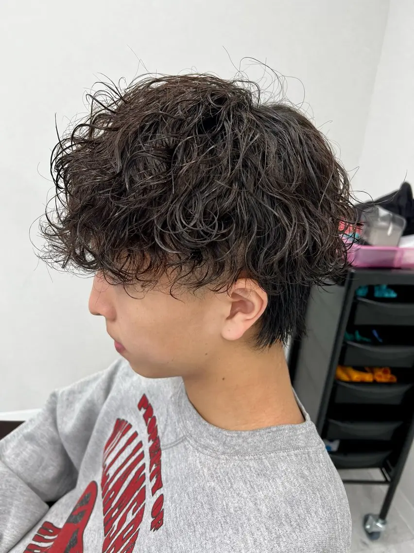 ショート パーマ メンズ カット パーマ トリートメント ヘアセット メンズパーマ名人 TAKUMAのヘアスタイル