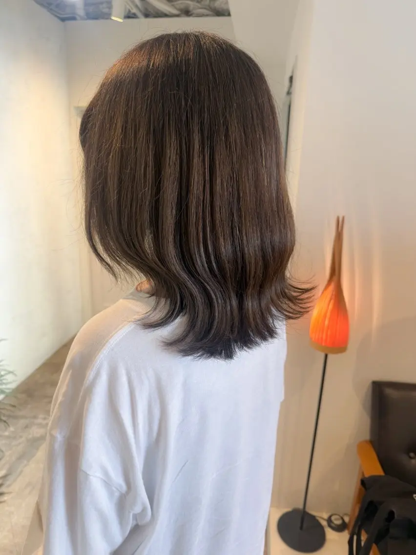 ミディアム カット ヘアカラー トリートメント 宮原 愛果のヘアスタイル