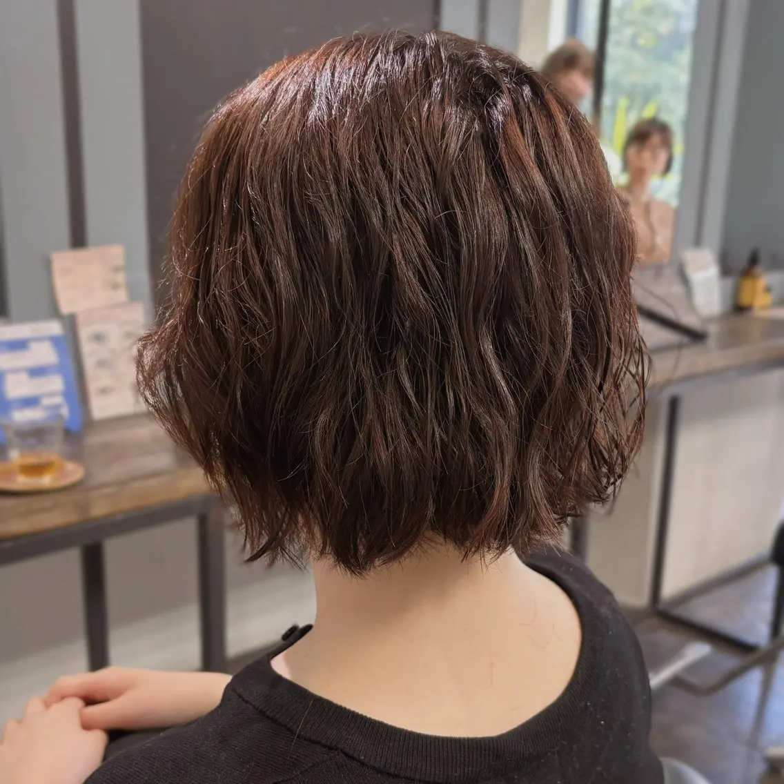 ショート パーマ ボブ パーマ 透明感カラー /髪質改善🫧ユイカのヘアスタイル