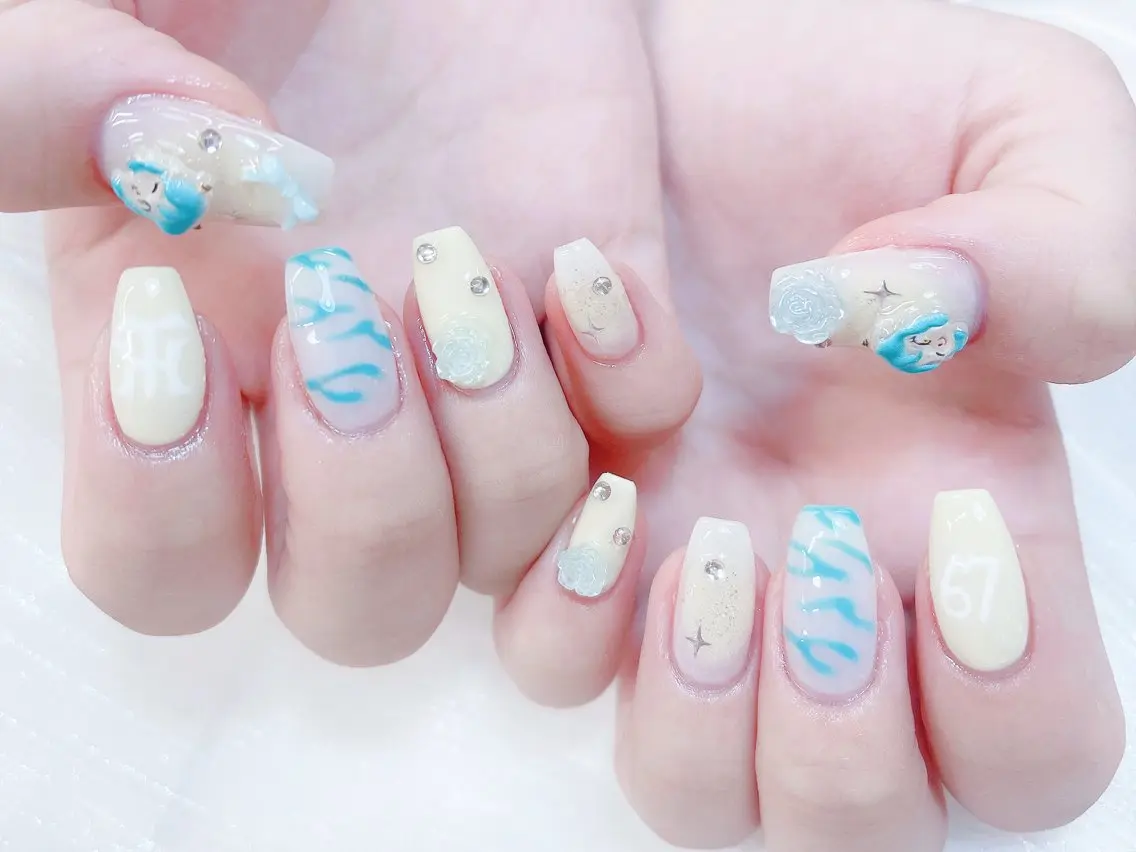 ネイル チークネイル 成人式 フレンチネイル グラデーション 氷ネイル・うるうるネイル ハンドネイル DUO MI nail salonのネイルデザイン