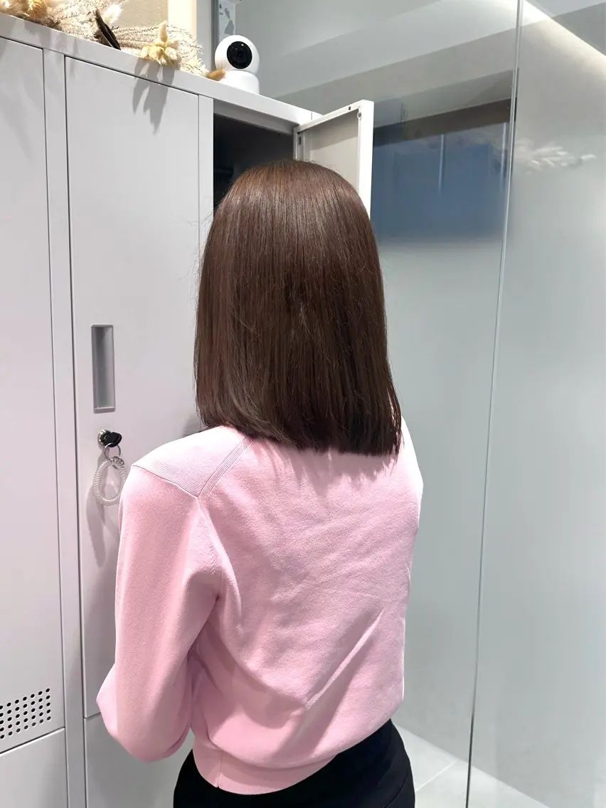 セミロング カラー ブリーチ ブラウンカラー ブリーチなしカラー ヘアカラー トリートメント 矢野 晃平のヘアスタイル