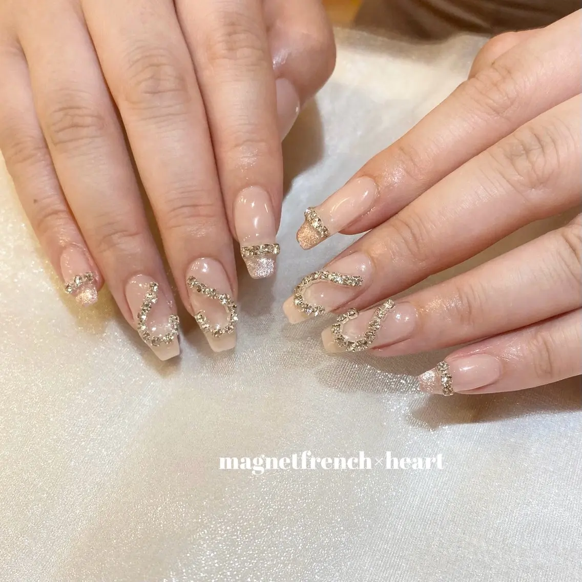 ネイル キラキラネイル マグネットネイル ワンホンネイル LOVE NAIL SAEのネイルデザイン