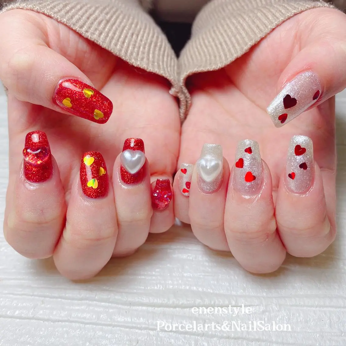 ミディアム ネイル 🐾enen style 🐾のネイルデザイン
