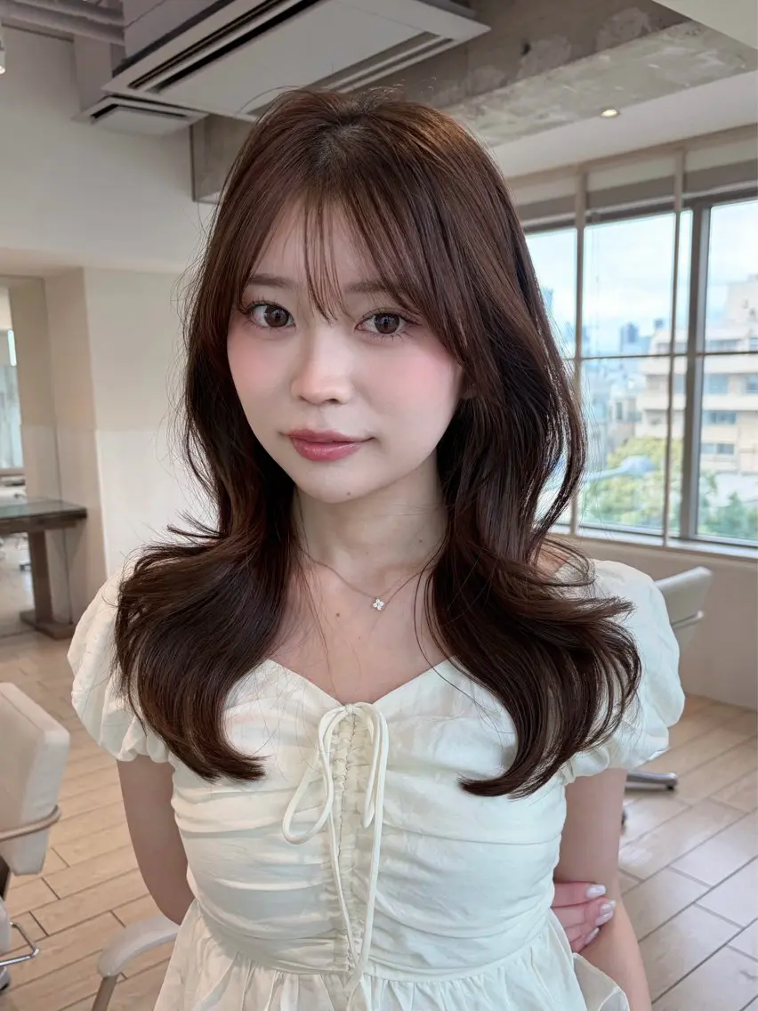 セミロング カット ヘアカラー 似合わせカット⌇ヘア セット⌇A i‎🤍のヘアスタイル